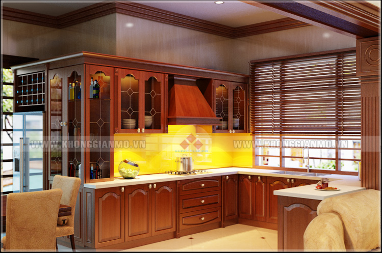 Thiết kế phòng bếp biệt thự Vinh-v2